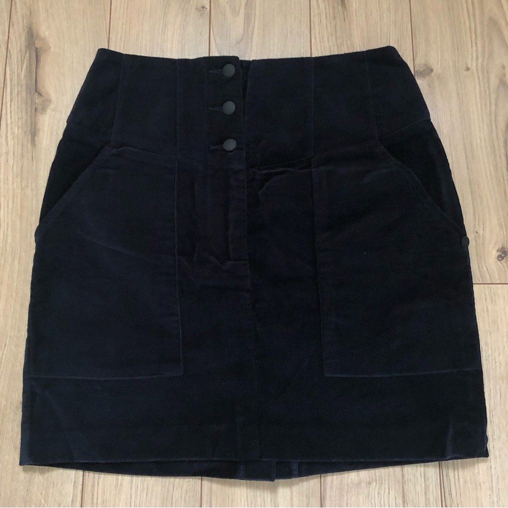 Women’s Scotch & Soda Maison Scotch velvet Navy Bienvenue a Paris skirt size XS
